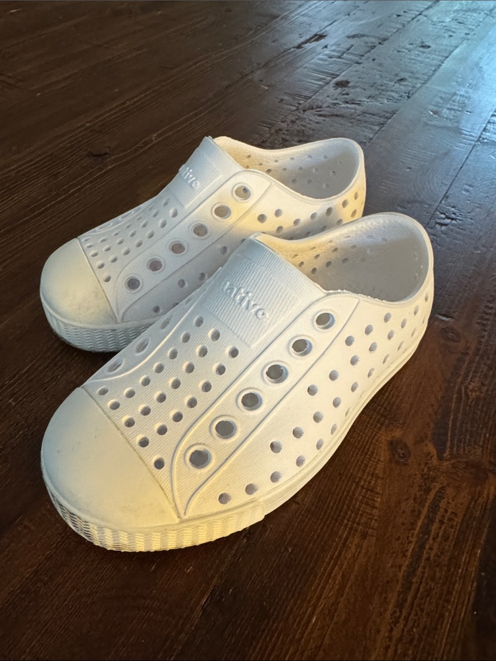 Native Kids White Slip-On Water Shoes
